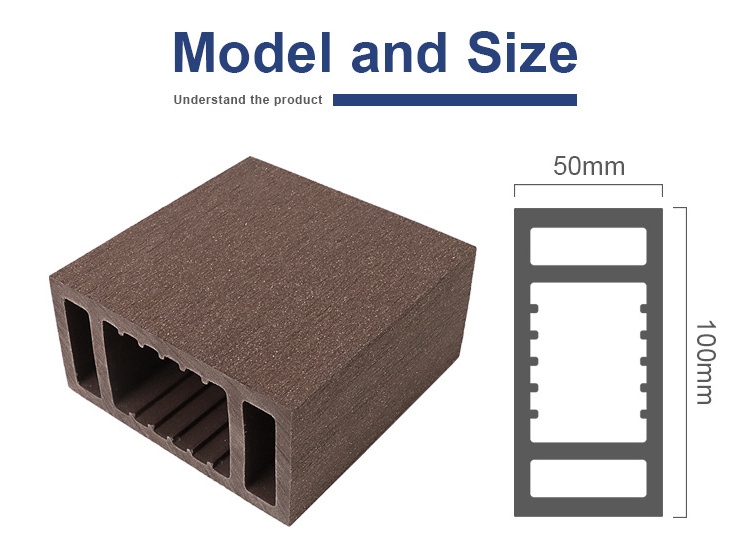 Outdoor WPC timber tube for wall covering office building partition wood composite exterior wall cladding materials