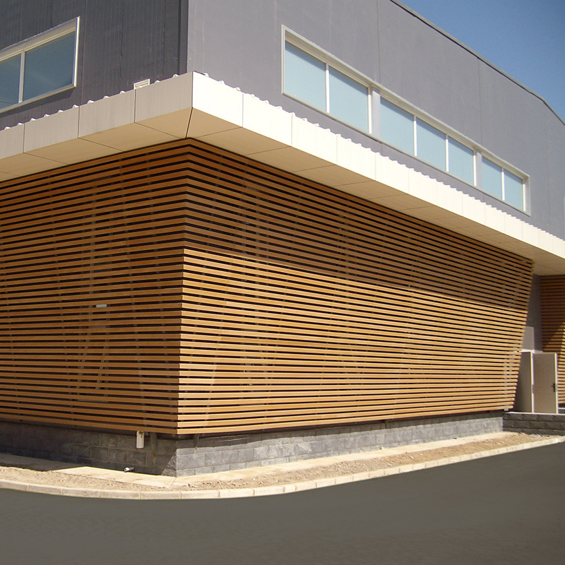 Outdoor WPC timber tube for wall covering office building partition wood composite exterior wall cladding materials