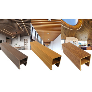 Easy install wpc baffle suspended ceiling wood plastic composite interior ceiling panel indoor decorative materials