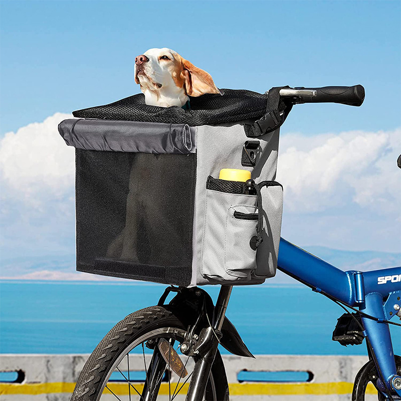 Bicycle Pet Carrier for Small Medium Dogs/Cats Foldable Dog Bike Pet Carrier Soft-Sided Basket Quick Release Seat Backpack