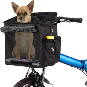 Bicycle Pet Carrier for Small Medium Dogs/Cats Foldable Dog Bike Pet Carrier Soft-Sided Basket Quick Release Seat Backpack