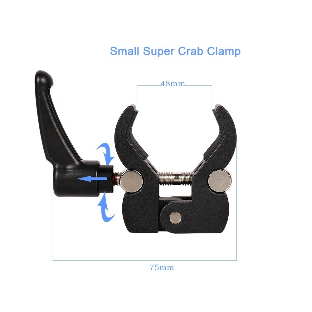 Adjustable Friction Articulating Magic Arm Super Clamp Crab Small Plier Clip for DSLR Camera Monitor LED Studio Light