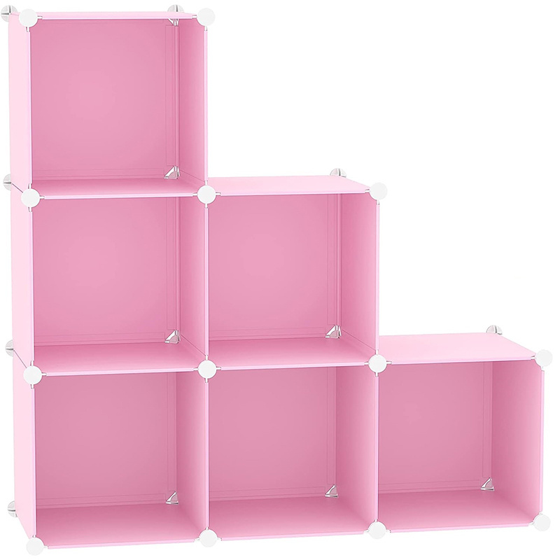 Cube Storage Organizer 6 Cube Shelves Units Closet Cabinet DIY Plastic Modular Book Shelf Ideal for Bedroom Living Room Office