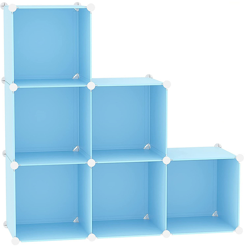 Cube Storage Organizer 6 Cube Shelves Units Closet Cabinet DIY Plastic Modular Book Shelf Ideal for Bedroom Living Room Office