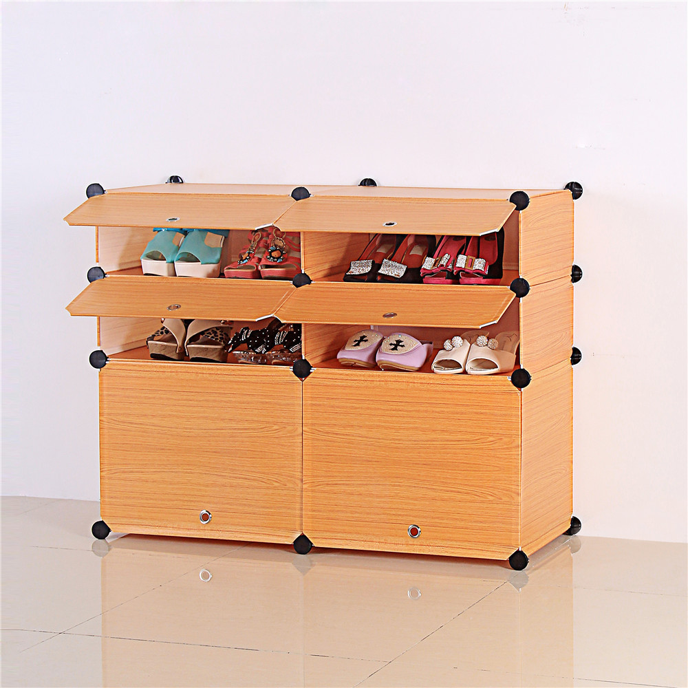 Portable Waterproof DIY Multi Layer Shoe Cabinet Entryway Shoe Rack With Open Shelving