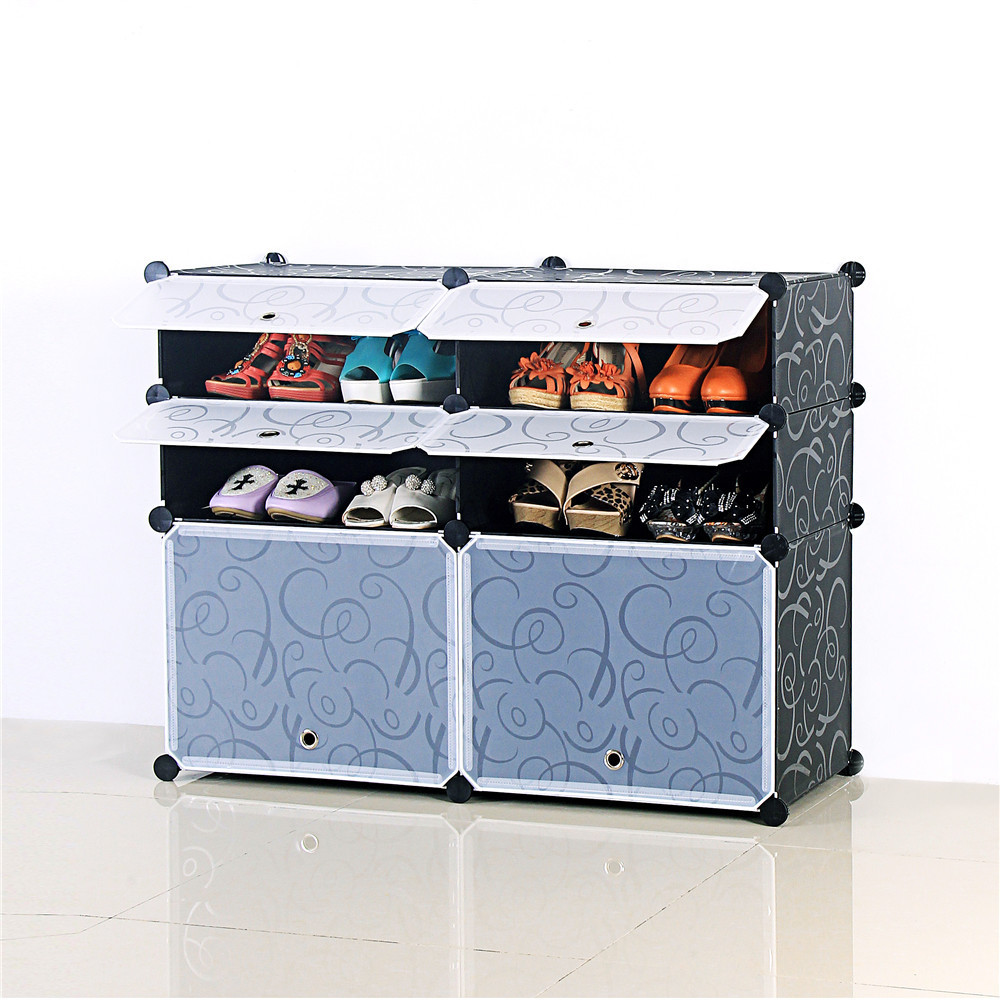 Portable Waterproof DIY Multi Layer Shoe Cabinet Entryway Shoe Rack With Open Shelving