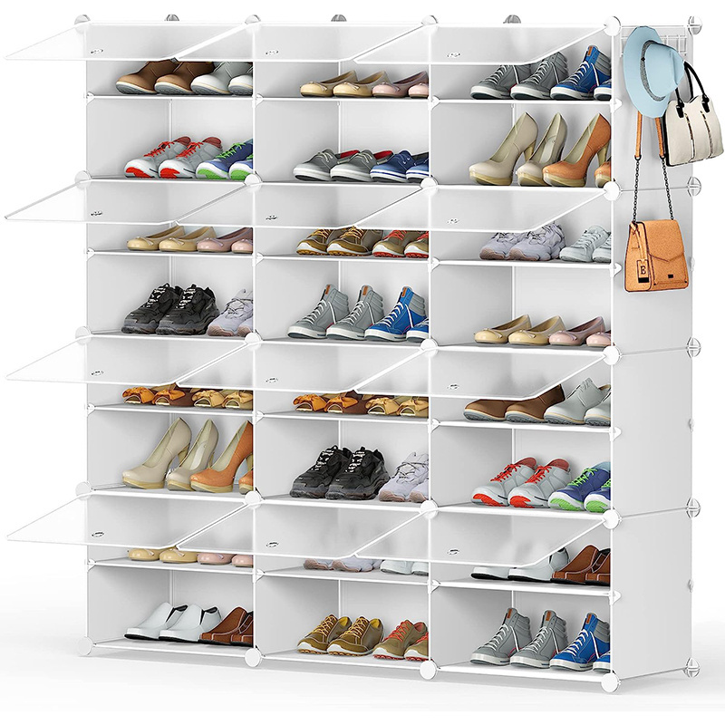 Large Capacity Shoe Storage Organizer Modular DIY Plastic Shoe Tower Dustproof Large Capacity Shoe Rack Cabinet Shelf