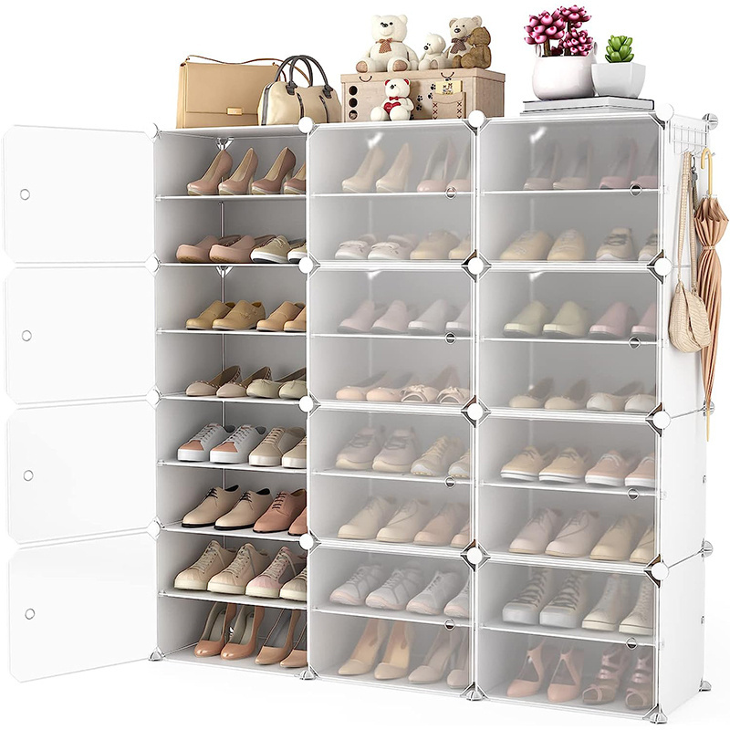 Large Capacity Shoe Storage Organizer Modular DIY Plastic Shoe Tower Dustproof Large Capacity Shoe Rack Cabinet Shelf