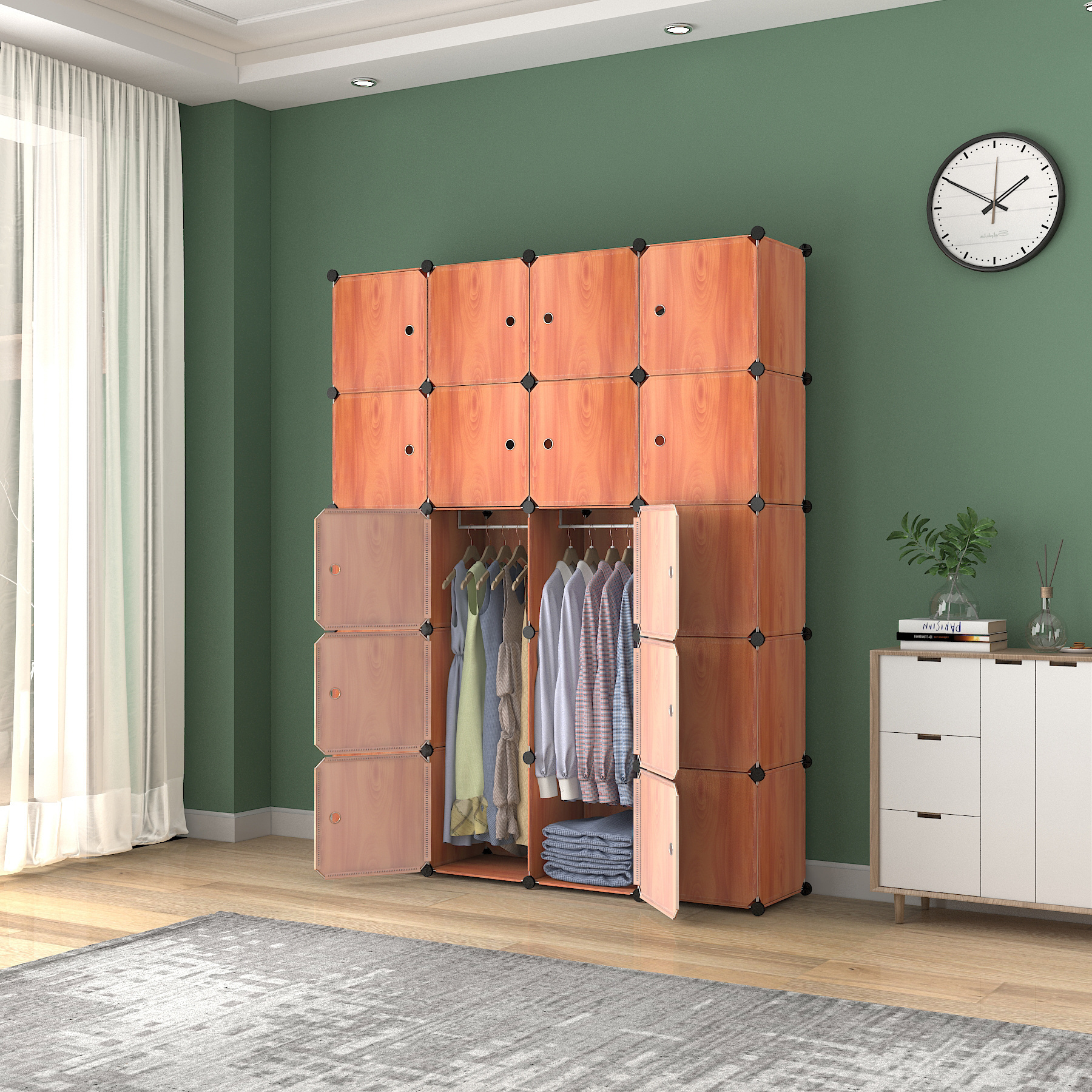 Organizer Cube DIY Book shelf Combination Armoire for bedroom living room