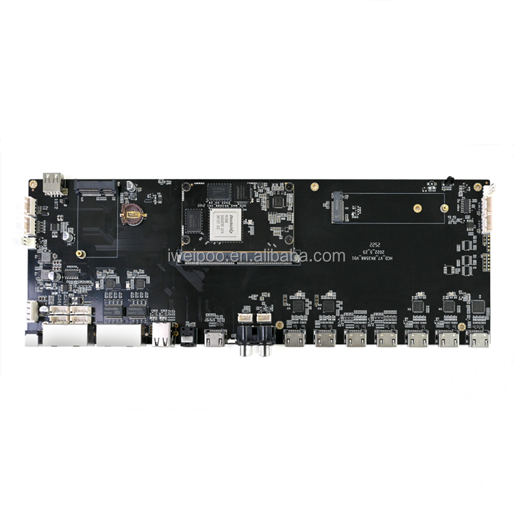 New Generation V7-RK3588 Computer Board 6*HD-MI OUT PCBA Support Ubuntu Debian Android 12 for Russian European Japanese Market