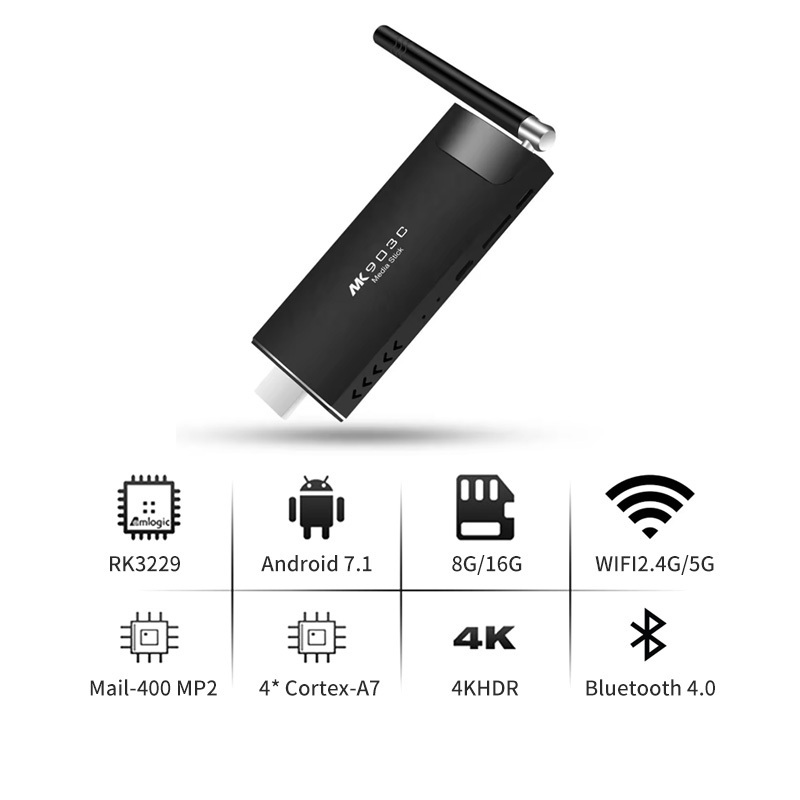 Factory RK3229 TV box Smart Mini Playbox Suitable for Digital Menu and Queuing Machine with Android7.1 1G 8G eMMc TV Stick