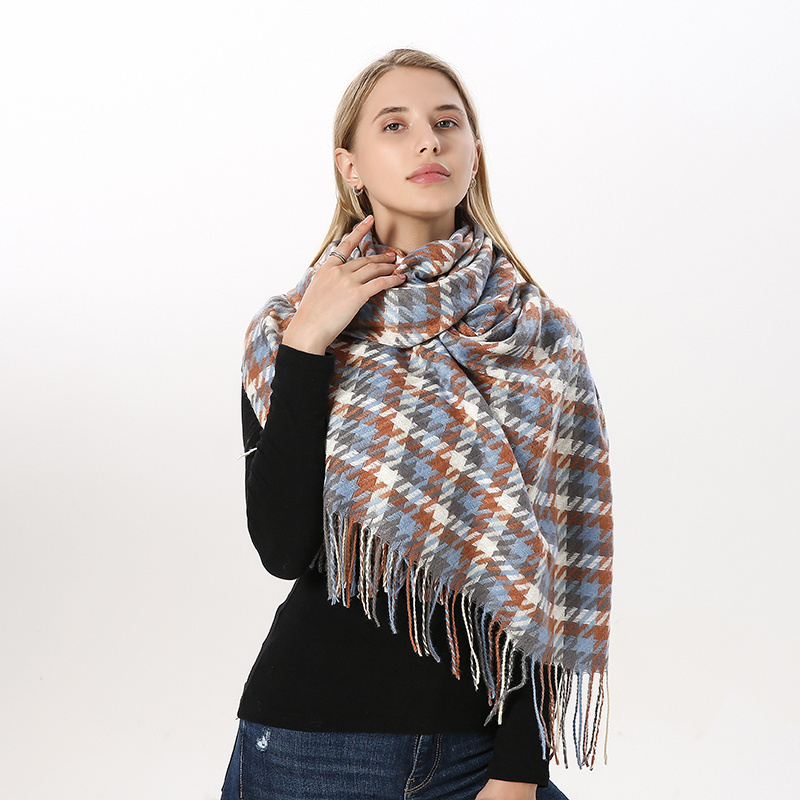 Juggling Plaid Winter Scarf New Stylish Soft Polyester Adult Warm Wool Shawl for Women Scarf Winter Shawl Men Winter Sclafe