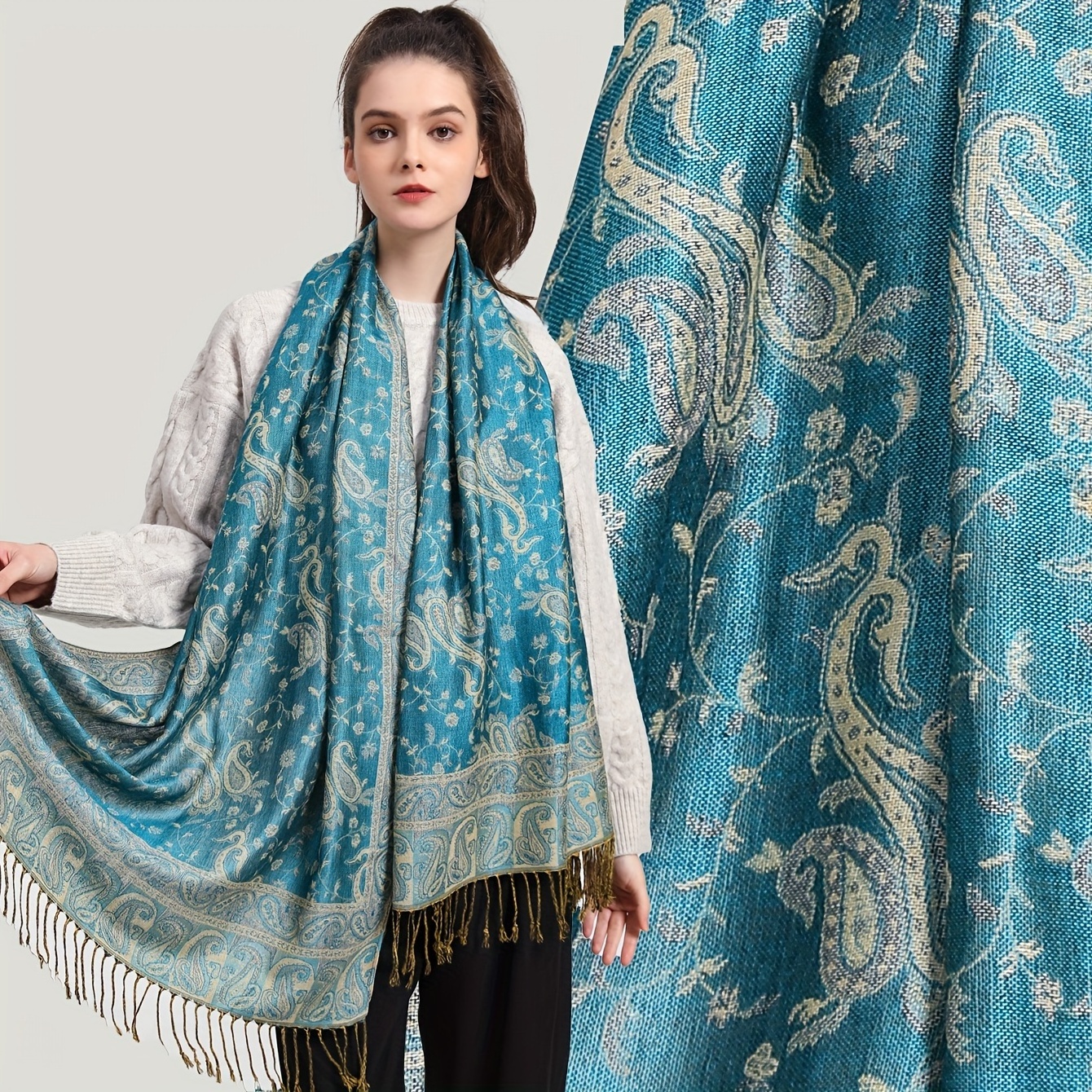 70x180CM Wholesale Soft Popular Shawls Comfortable and Classic Pashmina Paisley Scarves for Women