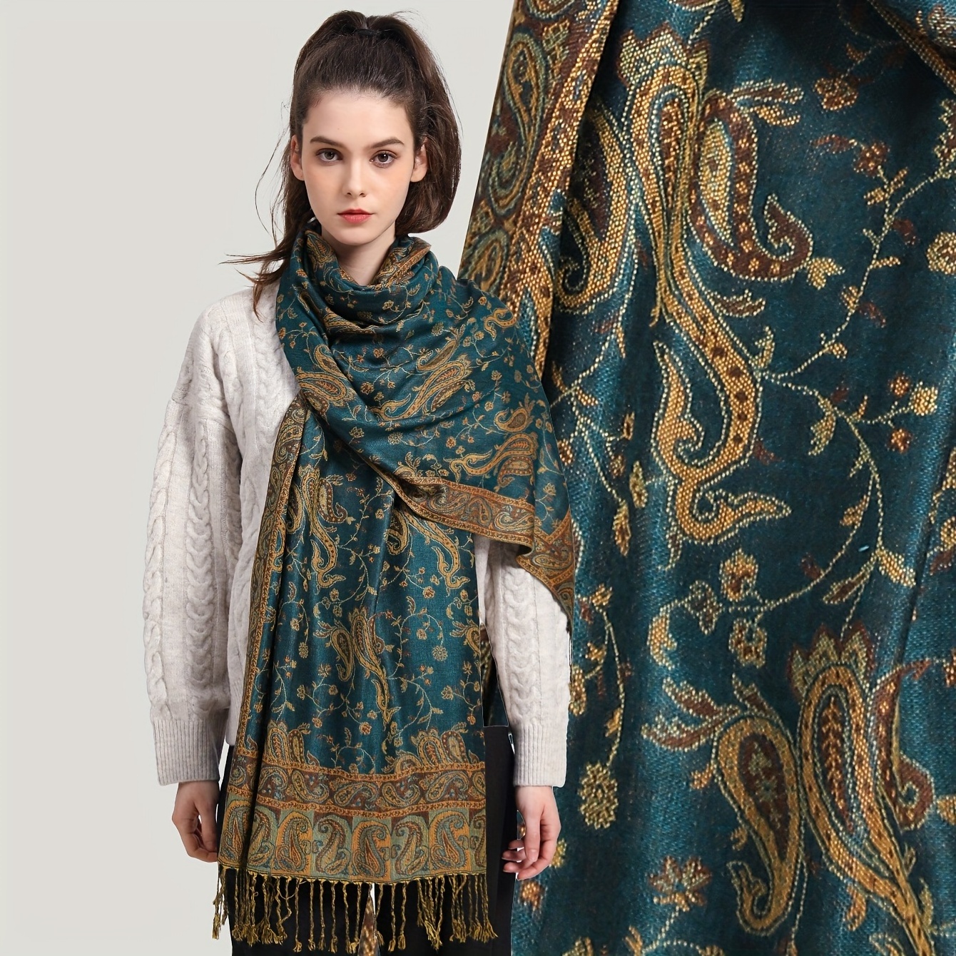 70x180CM Wholesale Soft Popular Shawls Comfortable and Classic Pashmina Paisley Scarves for Women