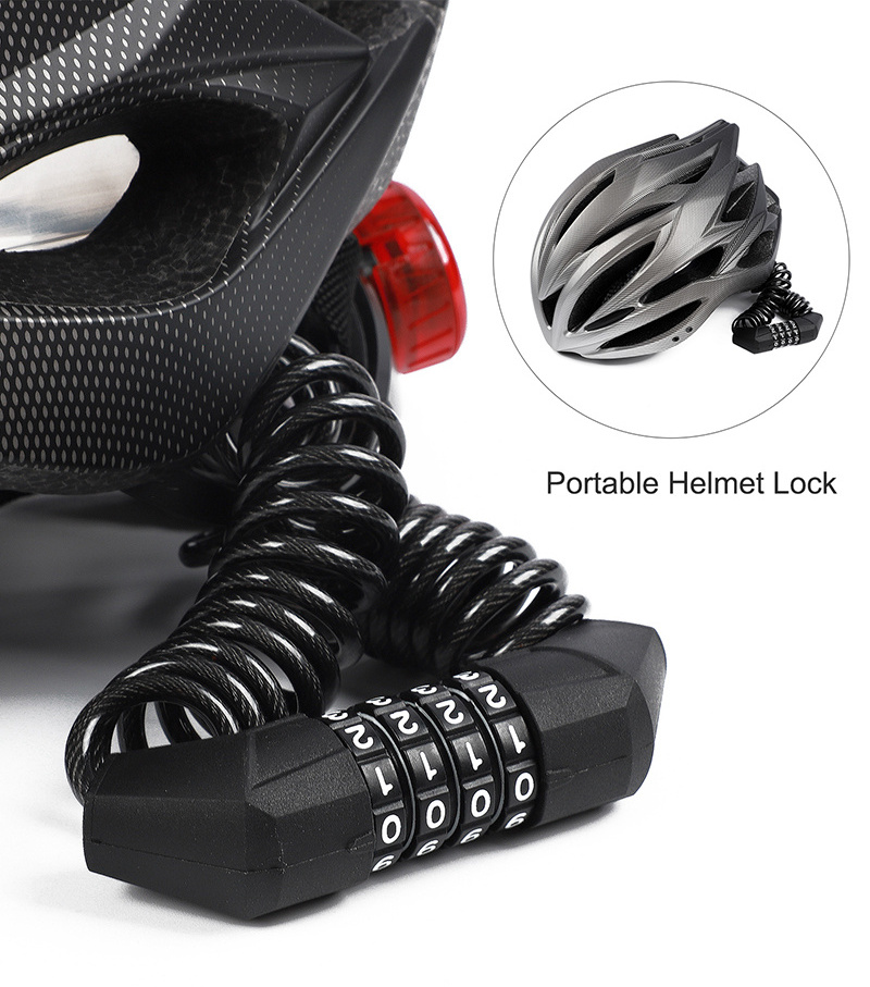 WEST BIKING Mini Code Password Bike Safty Lock Anti Theft Cable Combination Tsa Lock For Bicycle Mini Cycle Bicycle Helmet Lock