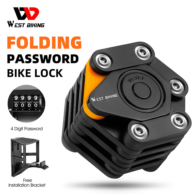 WEST BIKING Accessories Scooter Electric Folding Heavy-Duty Grinder Proof Bike Lock Anti-Theft Mountain Bicycle Hamburg Lock