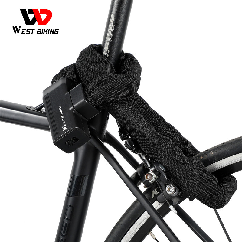 WEST BIKING Bike Bicycle Key Security Password Steel Lock Cycling Chain Coded Anti Theft Lock For Cycle Bike Safty Chain Lock