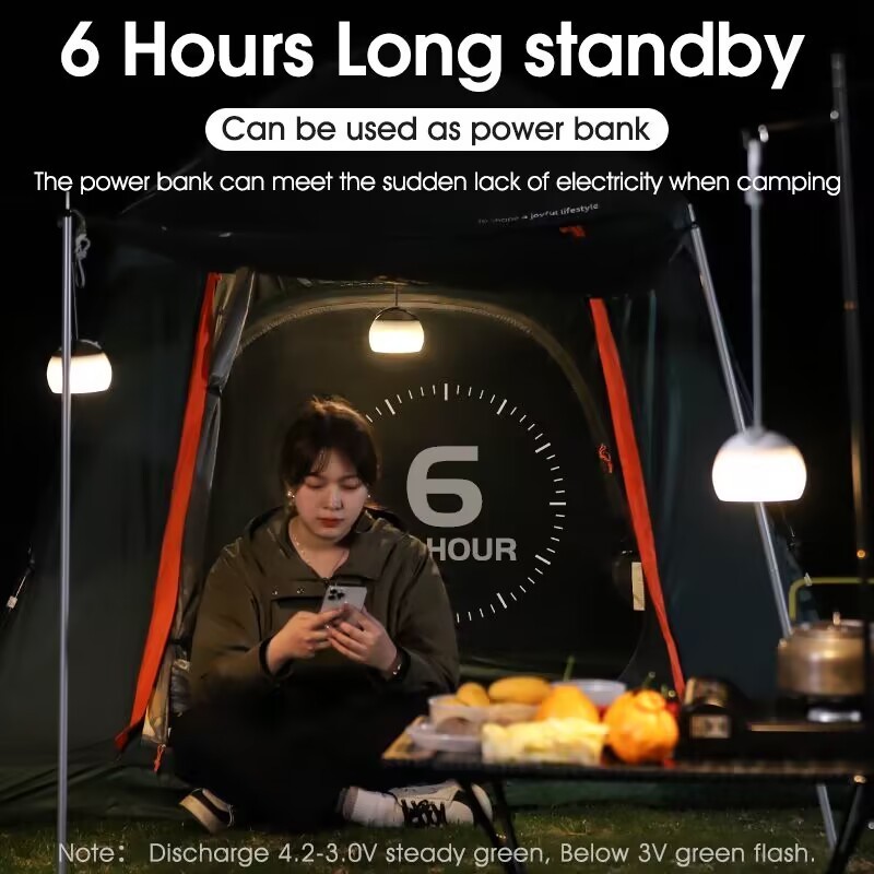 WEST BIKING Hook Outdoor Cute Camping Light LED USB Charging Tent Camping Light Waterproof Camping Hanging Outdoor Light