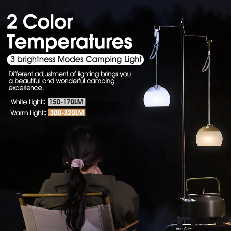 WEST BIKING Hook Outdoor Cute Camping Light LED USB Charging Tent Camping Light Waterproof Camping Hanging Outdoor Light