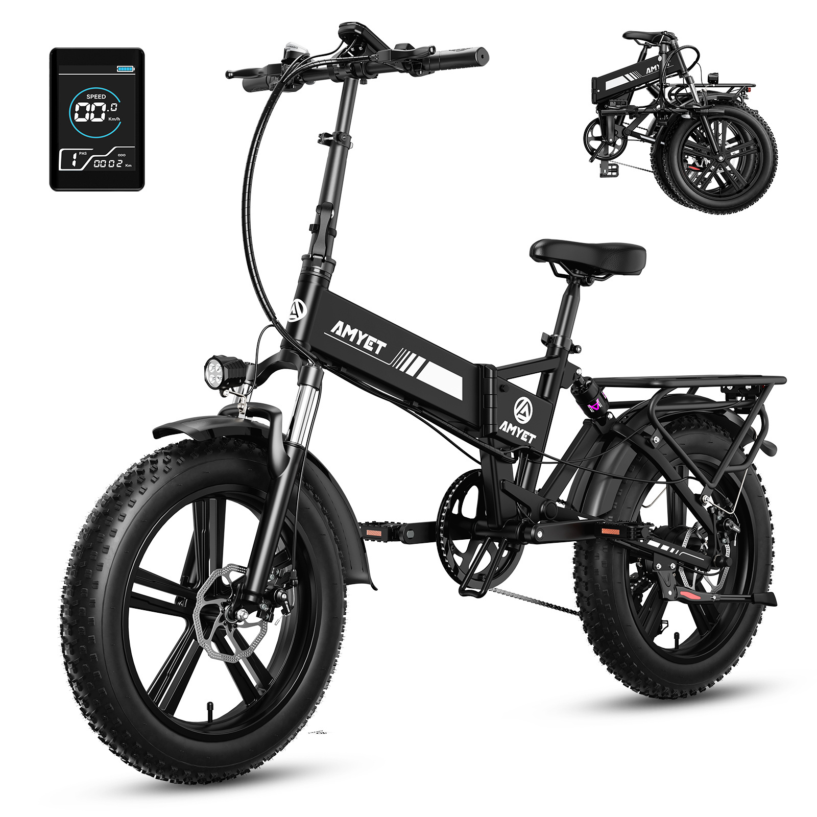 US Drop Shipping 750W 48V12.8AH 20inch Fat Tire Folding Ebike Electric Mountain Bike Bicycle