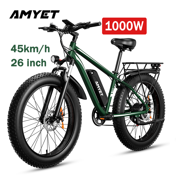 US Stock Duty Free 26 Inch Fat Tire Electric Moped Bike 48V 1000W 45km/h Bicycle Electric Bike