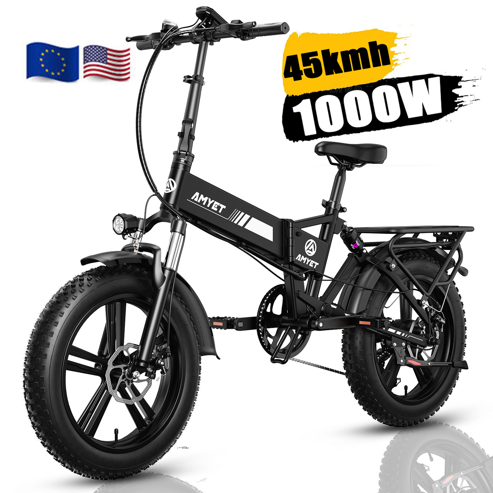 20 Inch 48v 750w 1000w Ebike Foldable Fatbike with 7 Speeds City Road Adults folding electric bike bicycle e bike