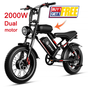 US Stock Fast Delivery E-bike Electric Bike 48V 2000W Dual Motors 7 Speed Gears 20Inch Electric Fat Tire Bike