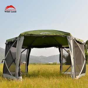 WInd Land Extra Large Compact Pop Up Portable Folding Outdoor Elevated All in One Camping Tent Combo Set Screen House