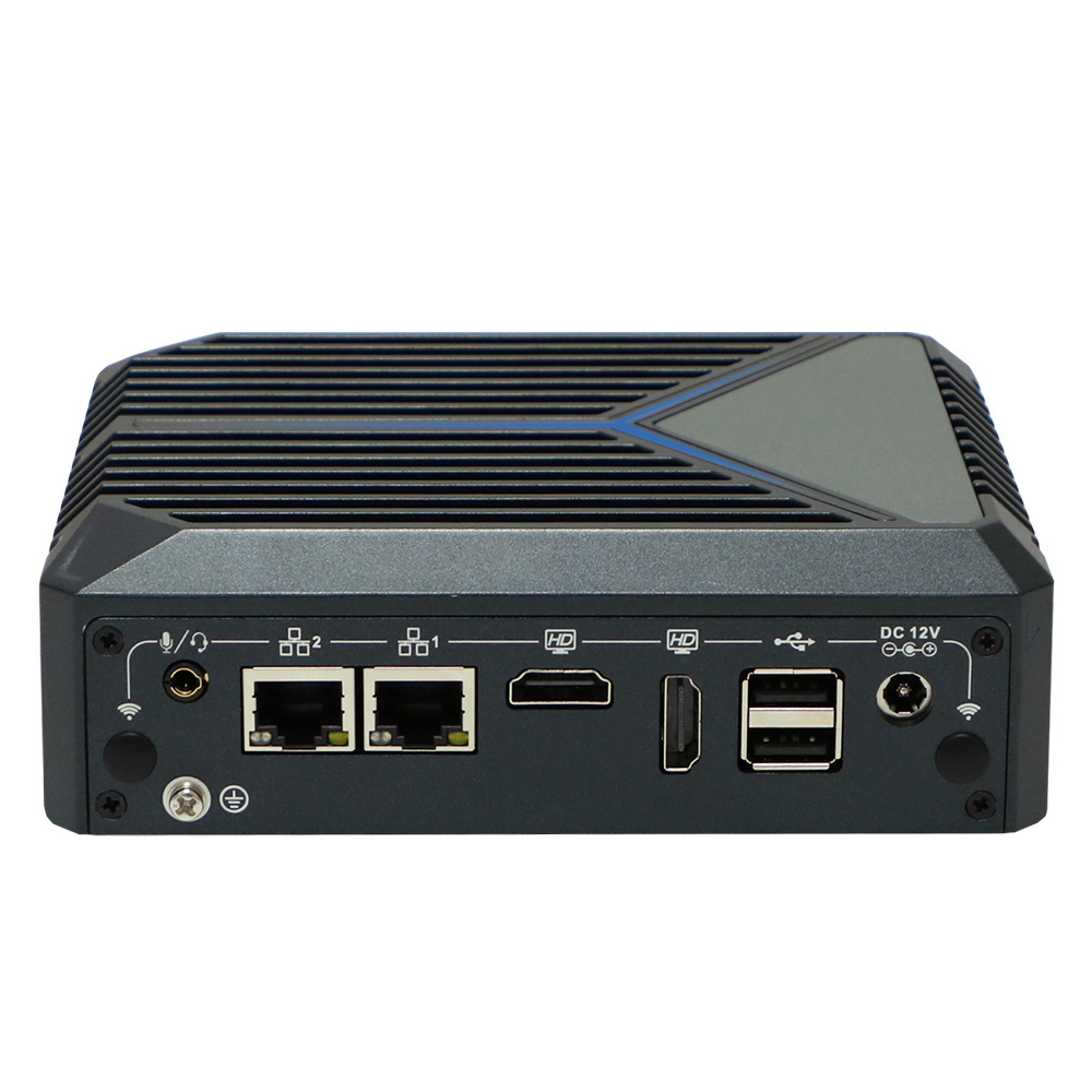 N1221 mini pc dual lan display computer fanless mini pc j6412 with sim card slot