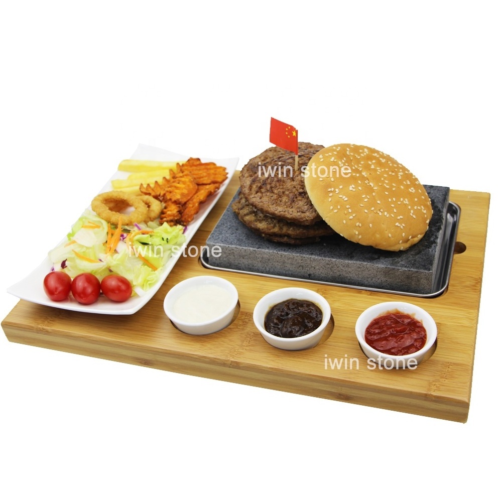 Lava Sizzling Steak Plate/Cheapeast steak stone set Metal,stainless Material and cooking Oven Accessories Granite Cookware Sets