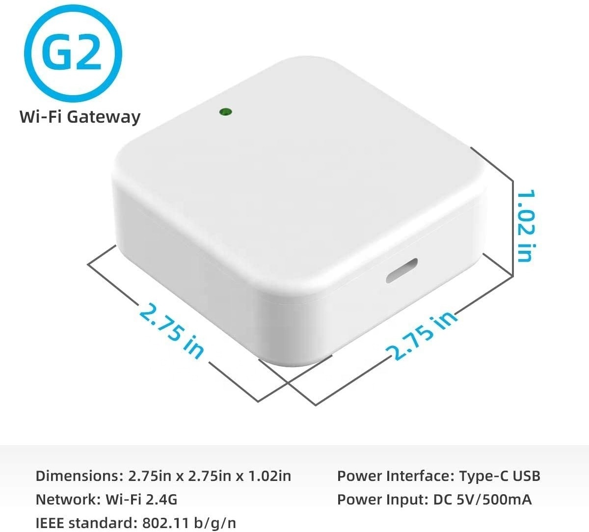 Keyless Entry Wi-Fi Gateway Remote Control Smart Blue-tooth Lock WiFi Bridge TT Lock Gateway Smart Hub Work with TT Lock APP