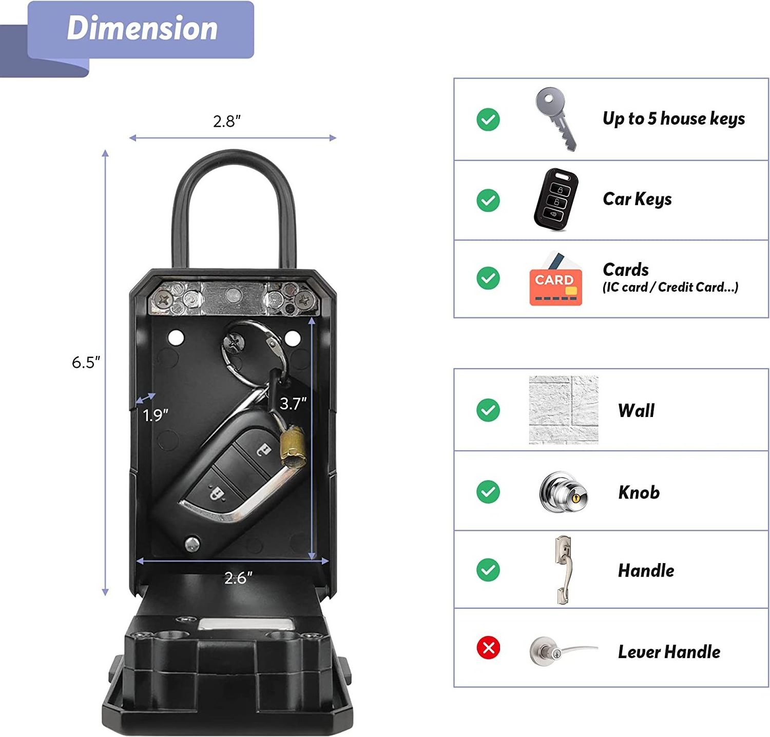 Key Lock Box,Fingerprint Lockbox Digital Key Lock Box Bluetooth Lock Box TTLock APP Share Ekey Waterproof Lockbox For Outdoor