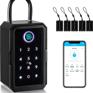 Key Lock Box,Fingerprint Lockbox Digital Key Lock Box Bluetooth Lock Box TTLock APP Share Ekey Waterproof Lockbox For Outdoor