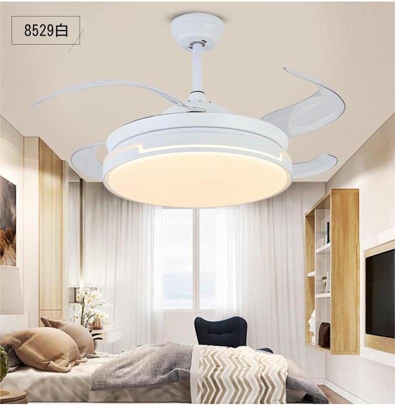 Luxury Chandelier Pendant lamp Remote Control Indoor Led Retractable Fan Blades Ceiling Lights With Led