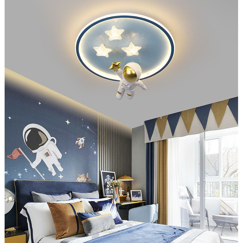 New Cartoon Style Space Astronaut Modern Ceiling Lamp Room Bedroom Nursery Led Lights For Children