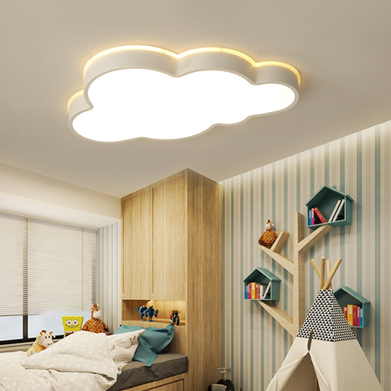 Dimmable cloud shape ceiling lighting modern remote decor ceiling light with lamp for kids room