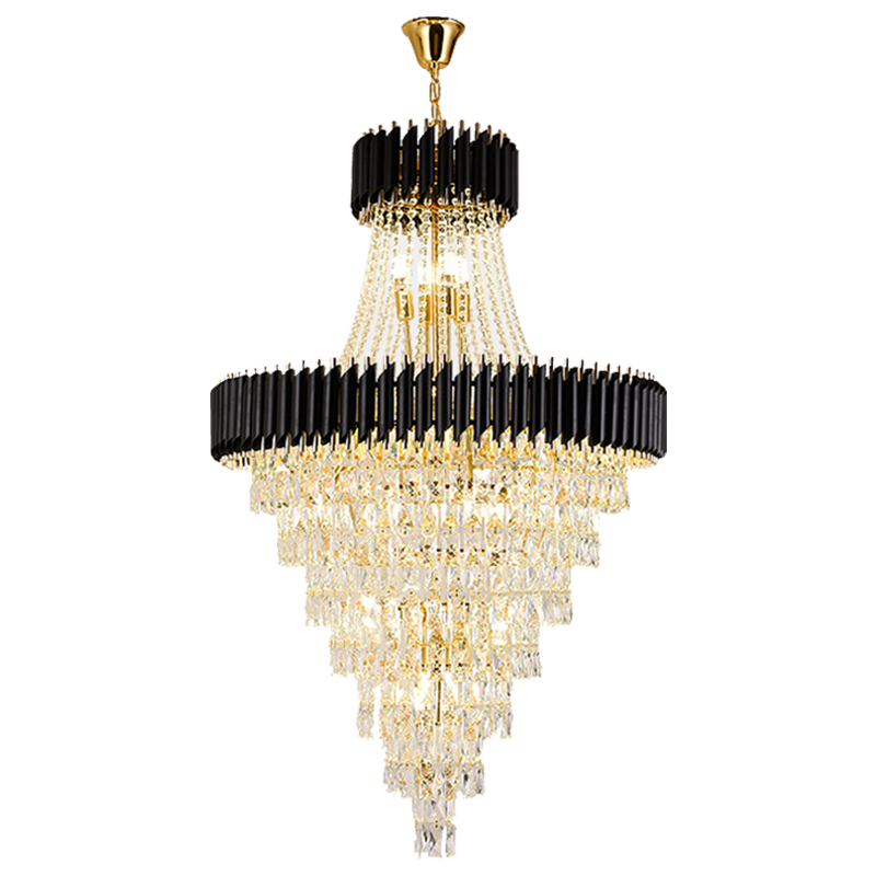 Interior Modern Luxury Design Gold Round High Quality Large Modern Chandeliers For High Ceiling Foyer Chandelier