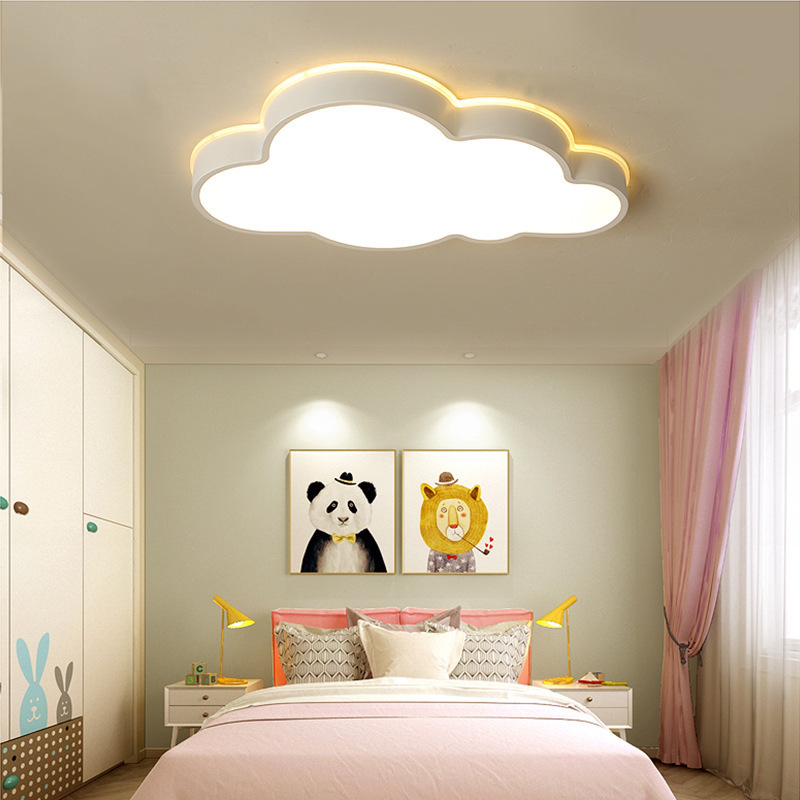 Dimmable cloud shape ceiling lighting modern remote decor ceiling light with lamp for kids room