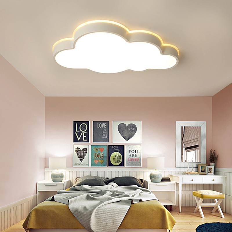 Dimmable cloud shape ceiling lighting modern remote decor ceiling light with lamp for kids room