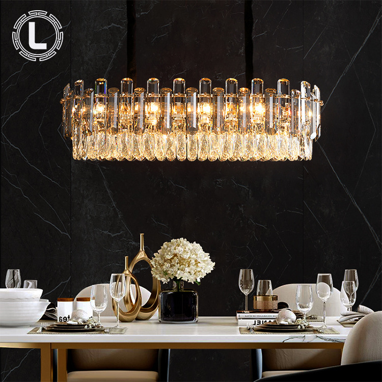 New Arrival Rustic Bedroom Dining Room Pendant Light Fixtures Lighting Ceiling Luxury Gold Led Modern K9 Crystal Chandeliers