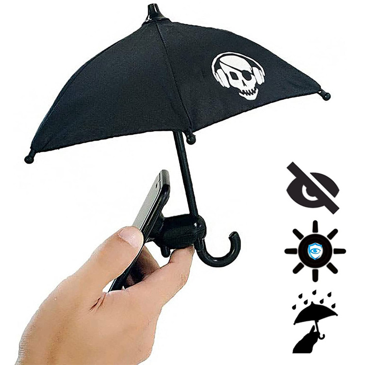 Creative upgrade desktop animal pig cell phone holder with umbrella for outside sun shade