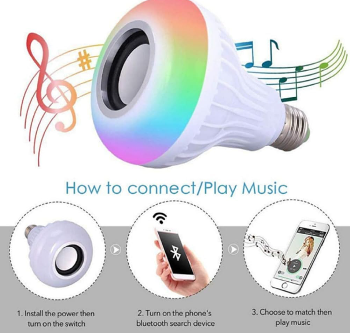 Hot Selling Blue tooth Light Bulb with Speaker with Remote Control and APP, RGB Color Changing