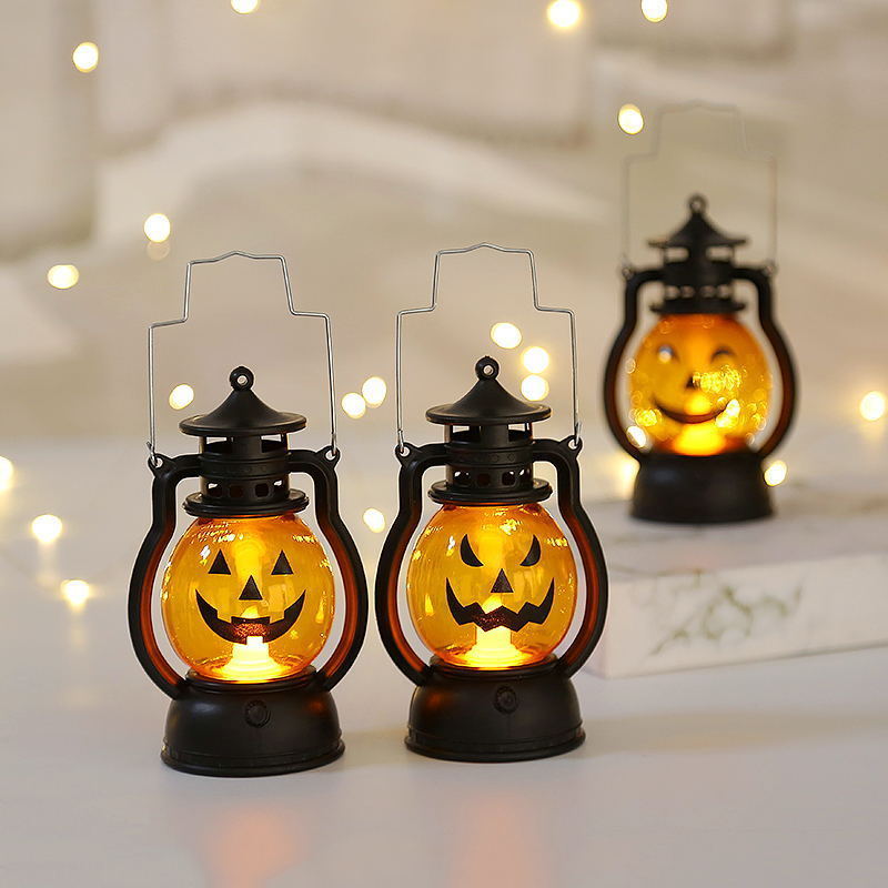 Halloween Pumpkin Lamp Mini Candle Lantern Fall Decor with Hanging Loop Pumpkin Lantern Led Night Light