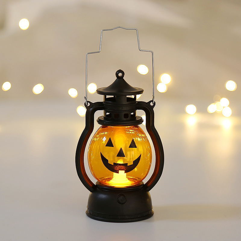 Halloween Pumpkin Lamp Mini Candle Lantern Fall Decor with Hanging Loop Pumpkin Lantern Led Night Light