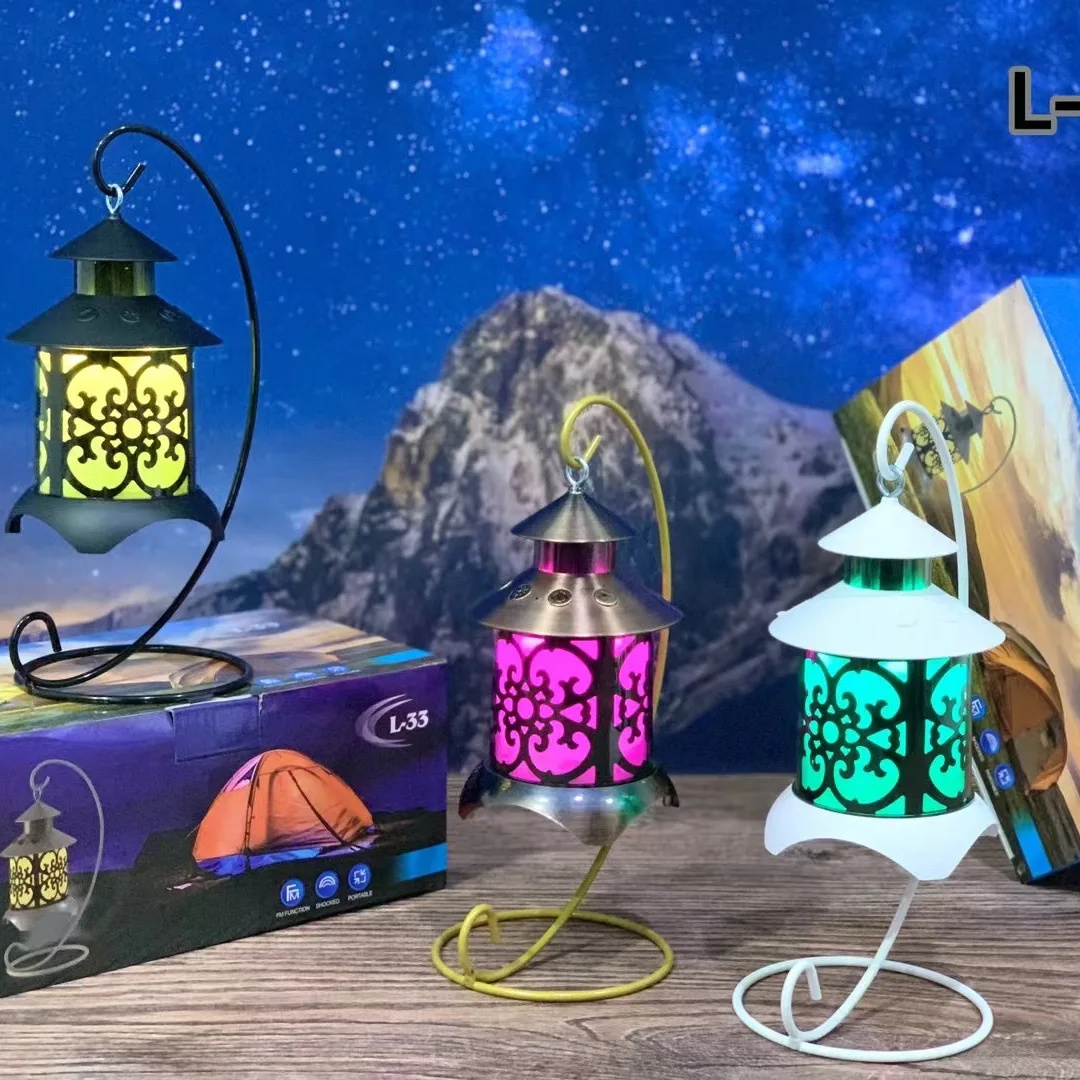 New arrival Retro Wireless Speaker with LED Light Portable Atmosphere Lantern Speaker Bluetooth