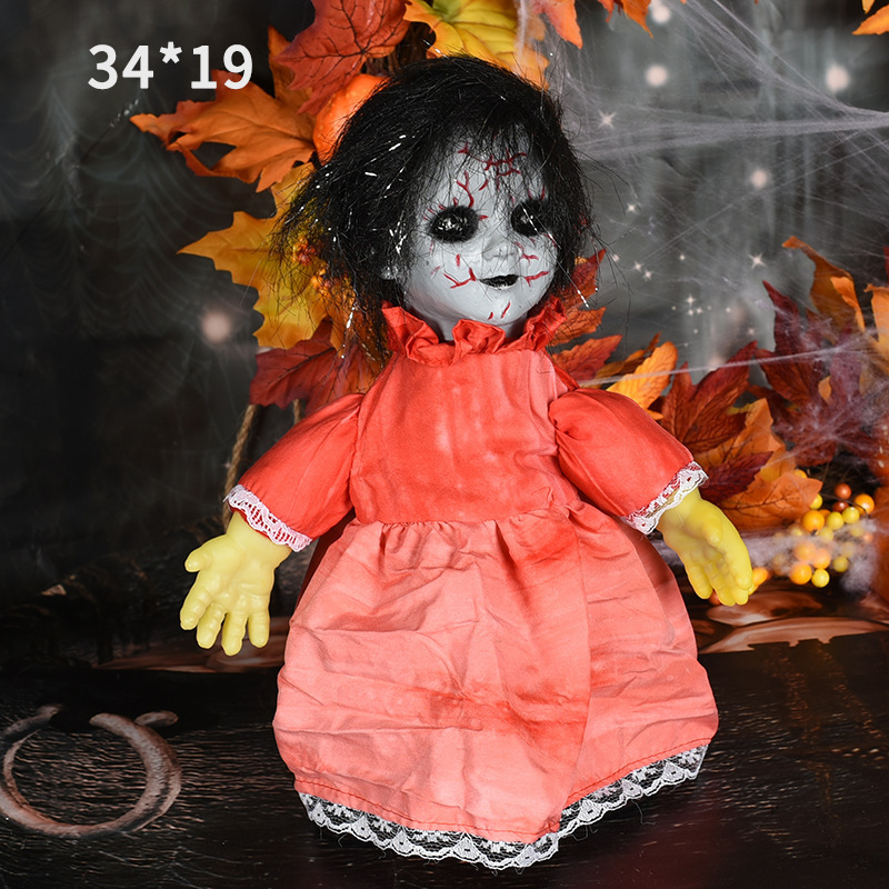 Halloween electric ghost doll horror walking voice control ghost doll venue layout props haunted house decoration