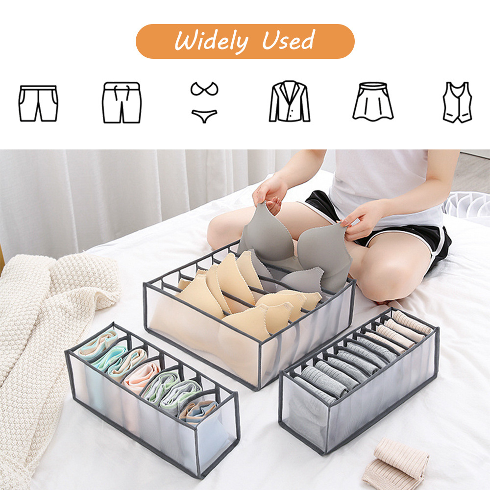 Non-woven Scarfs Socks Bra Organizer Storage Box Drawer Closet Organizers Boxes For Underwear Bra Home Storage