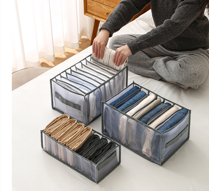 Foldable Washable Closet Storage Portable Wardrobe Clothes Organizer Baby Kids Clothes Travel Organizer Per Jeans