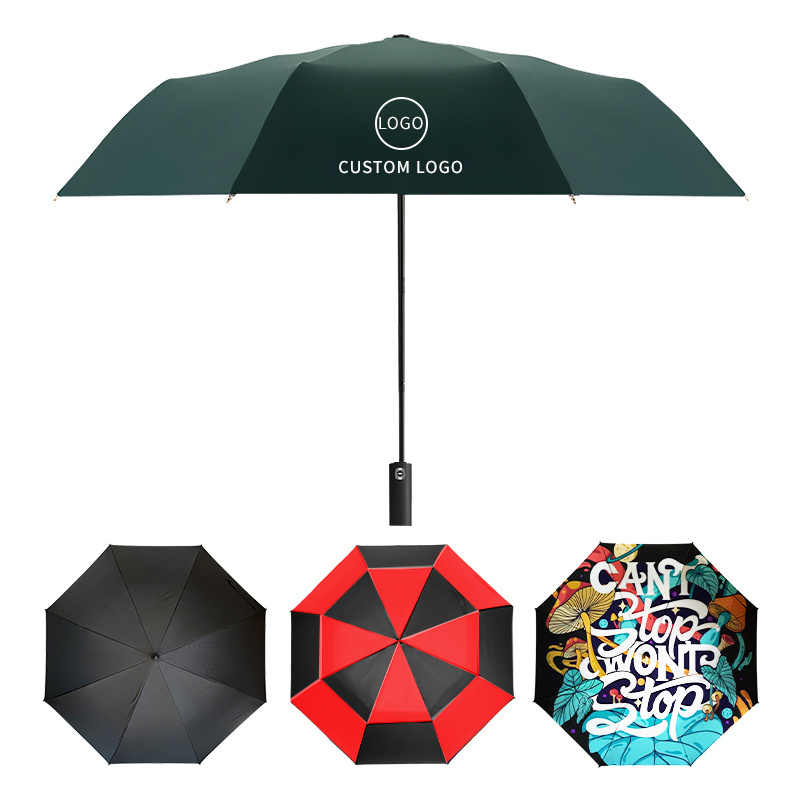 Multi Color Customize Light Parasol Folding Rain Uv Automatic Custom Logo Umbrellas Sun Golf Umbrella