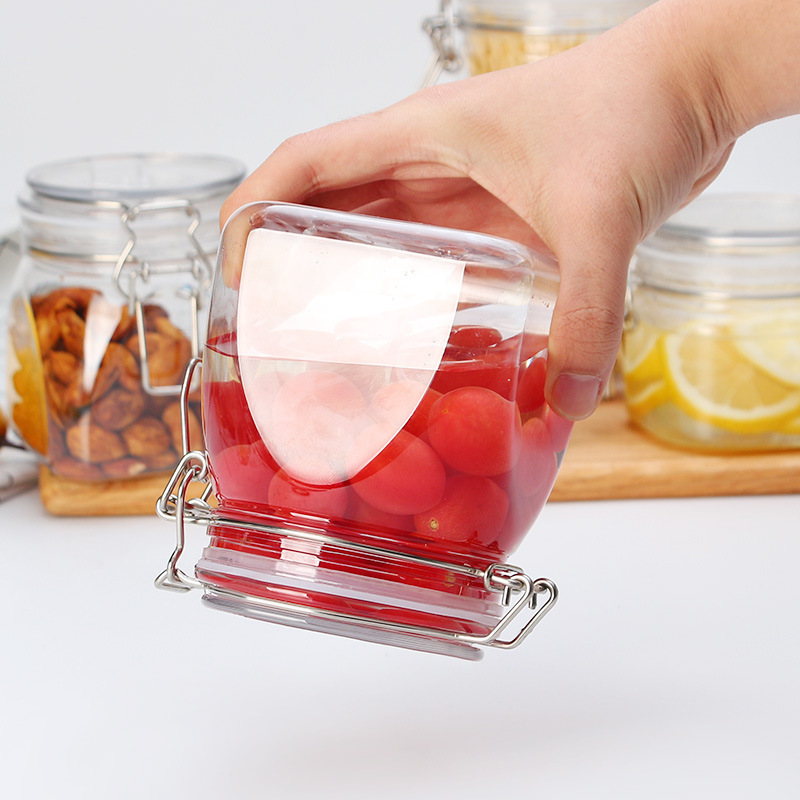 Stainless Steel Clamp Silicone Lid Air Tight Sealing Glass Jar For Food Storage